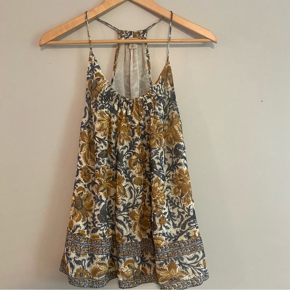 Lucky Brand Brown and Tan Smocked Camisole - Picture 1 of 6